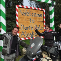 Fanda Nykl a Kačka Kadlusová na motorce cestou kolem světa